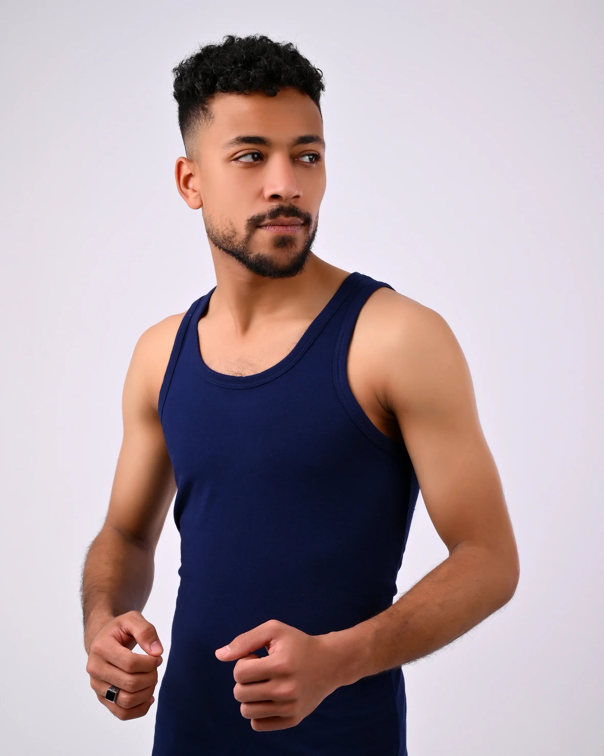 تيشيرت حمالة رجالي قطن كحلي