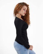 HOBBY Black Long Sleeve Top — Women's Undershirts, product photo 4