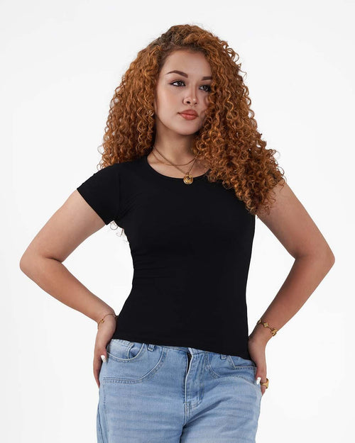 Black Short Sleeve Top