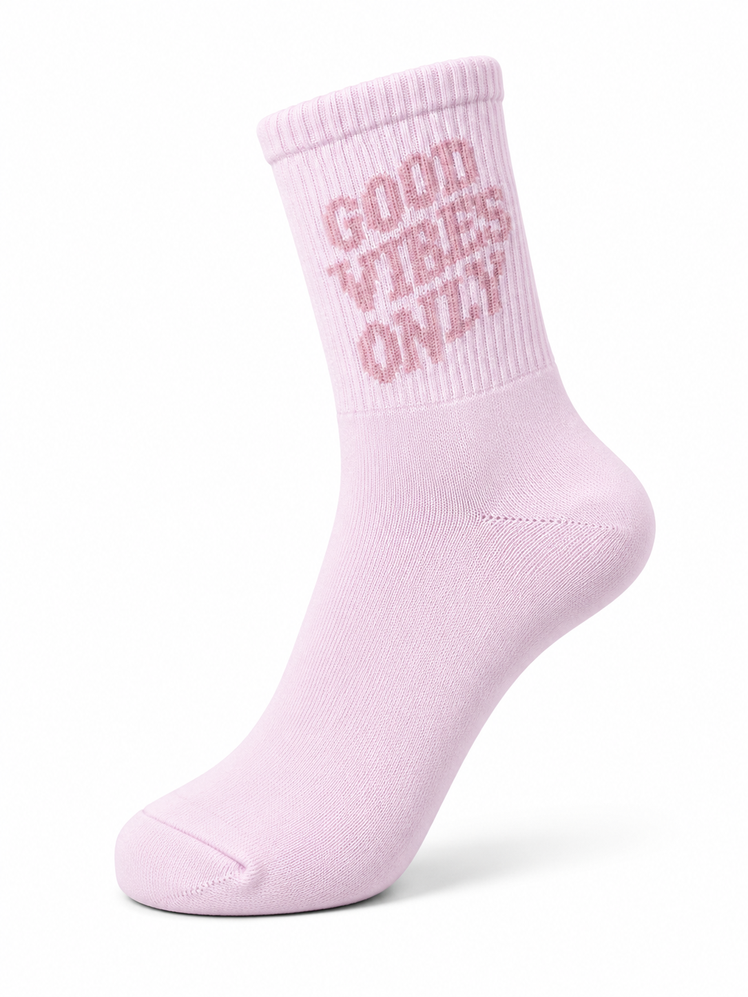 HOBBY pink cotton socks with Good Vibes Only design – HA305