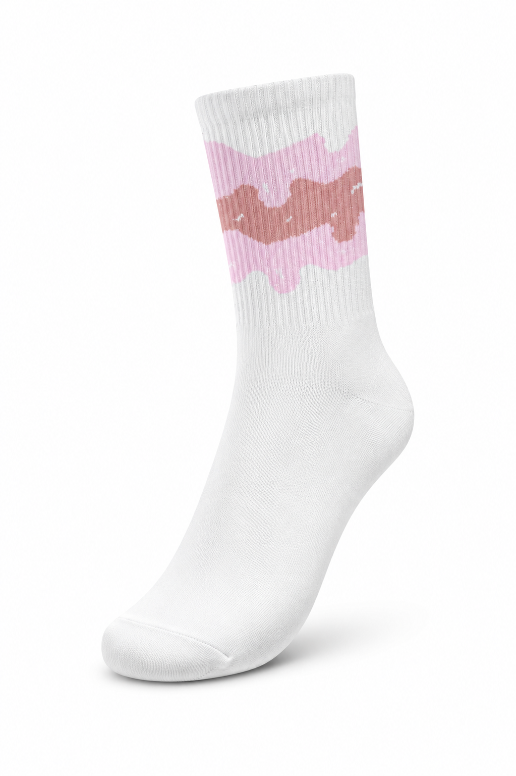 White & Pink Cotton Socks