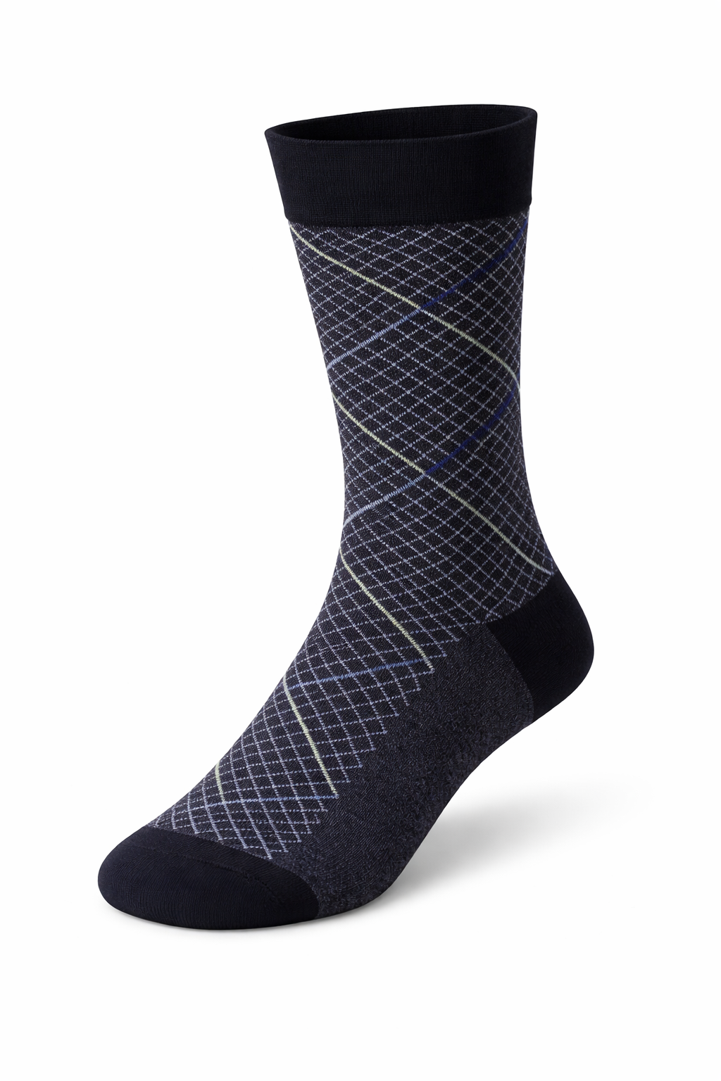 Black sock on a white background