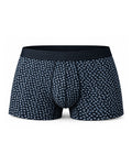 HOBBY men’s black cotton boxer with white and blue printed pattern – HMU322
