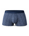 HOBBY men’s black cotton boxer with white and blue printed pattern – HMU322