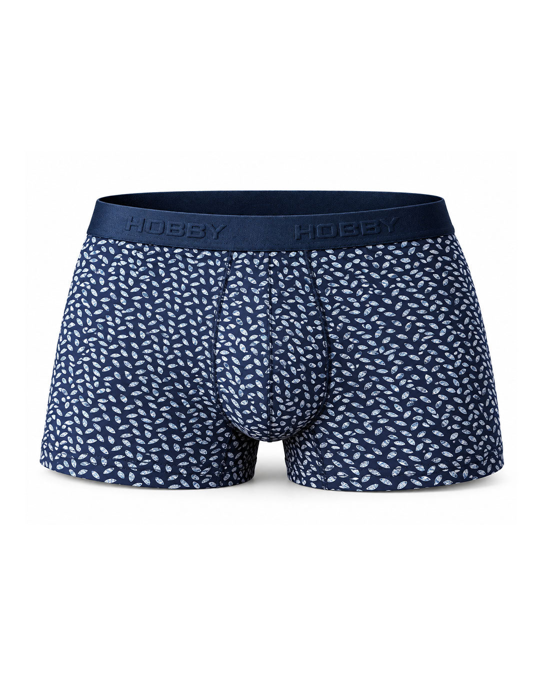 HOBBY men’s black cotton boxer with white and blue printed pattern – HMU322