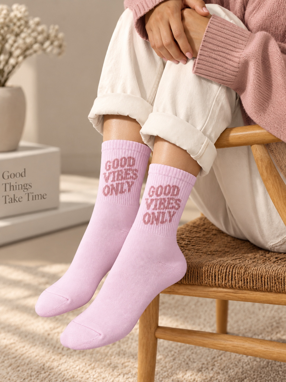 HOBBY Good Vibes Only Pink — Socks, product photo 3