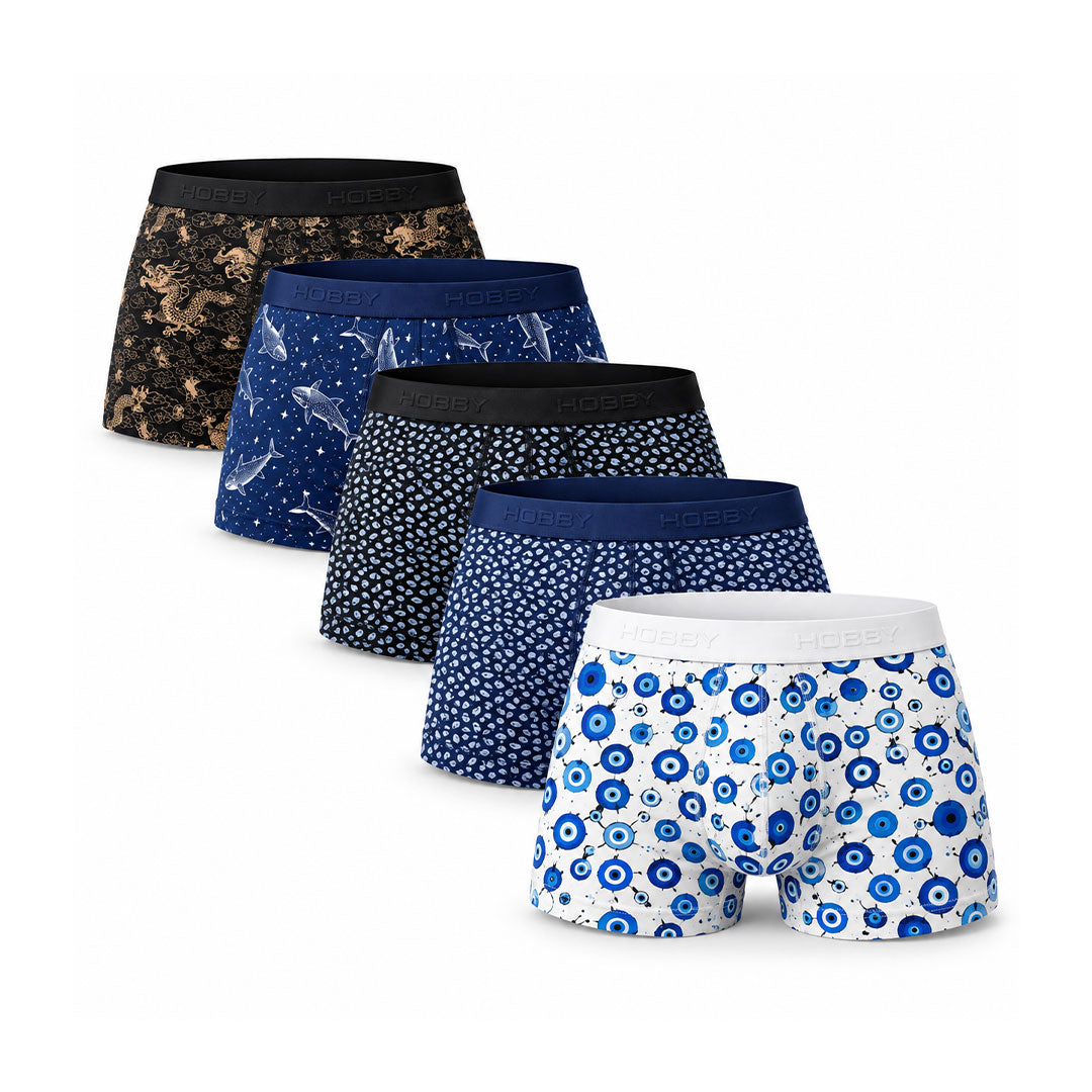 HOBBY Patterned Boxers Pack of 5 — Men’s Boxer Pack