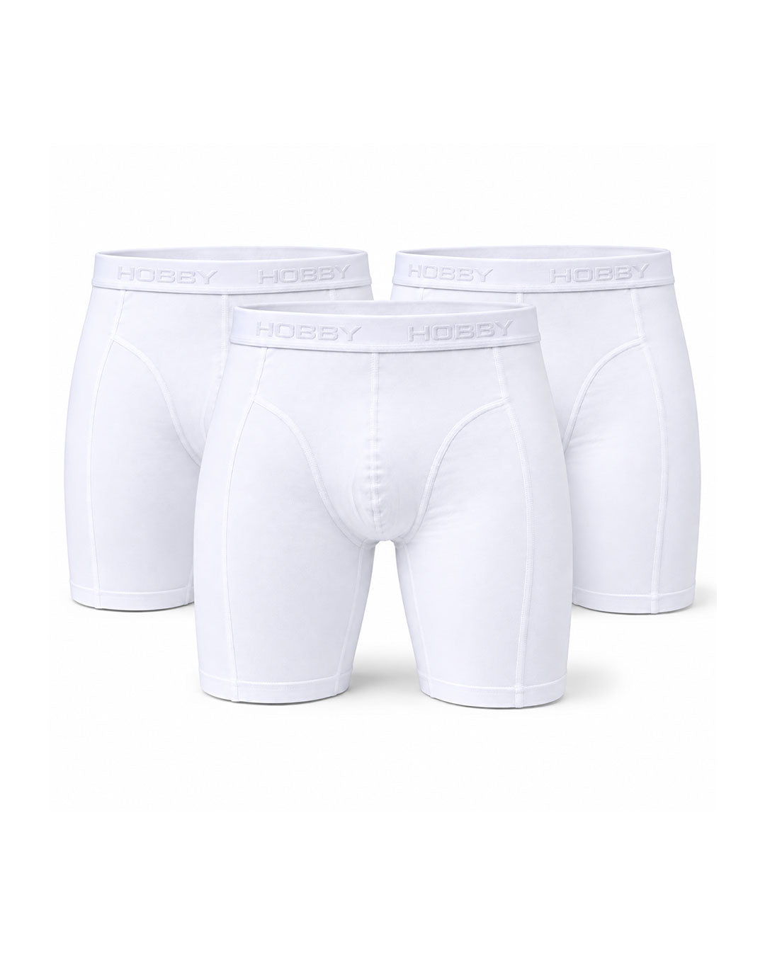 HOBBY Men’s White Long Boxer Pack of 3