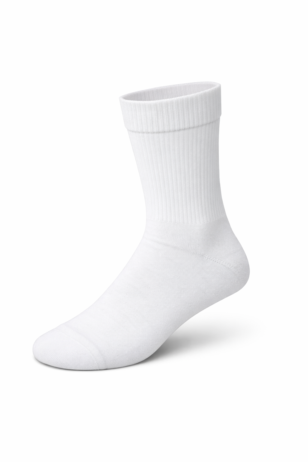 White sock on a white background