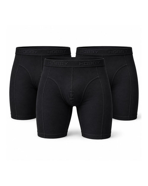 HOBBY Black Long Boxer Pack of 3 — Men's Underwear