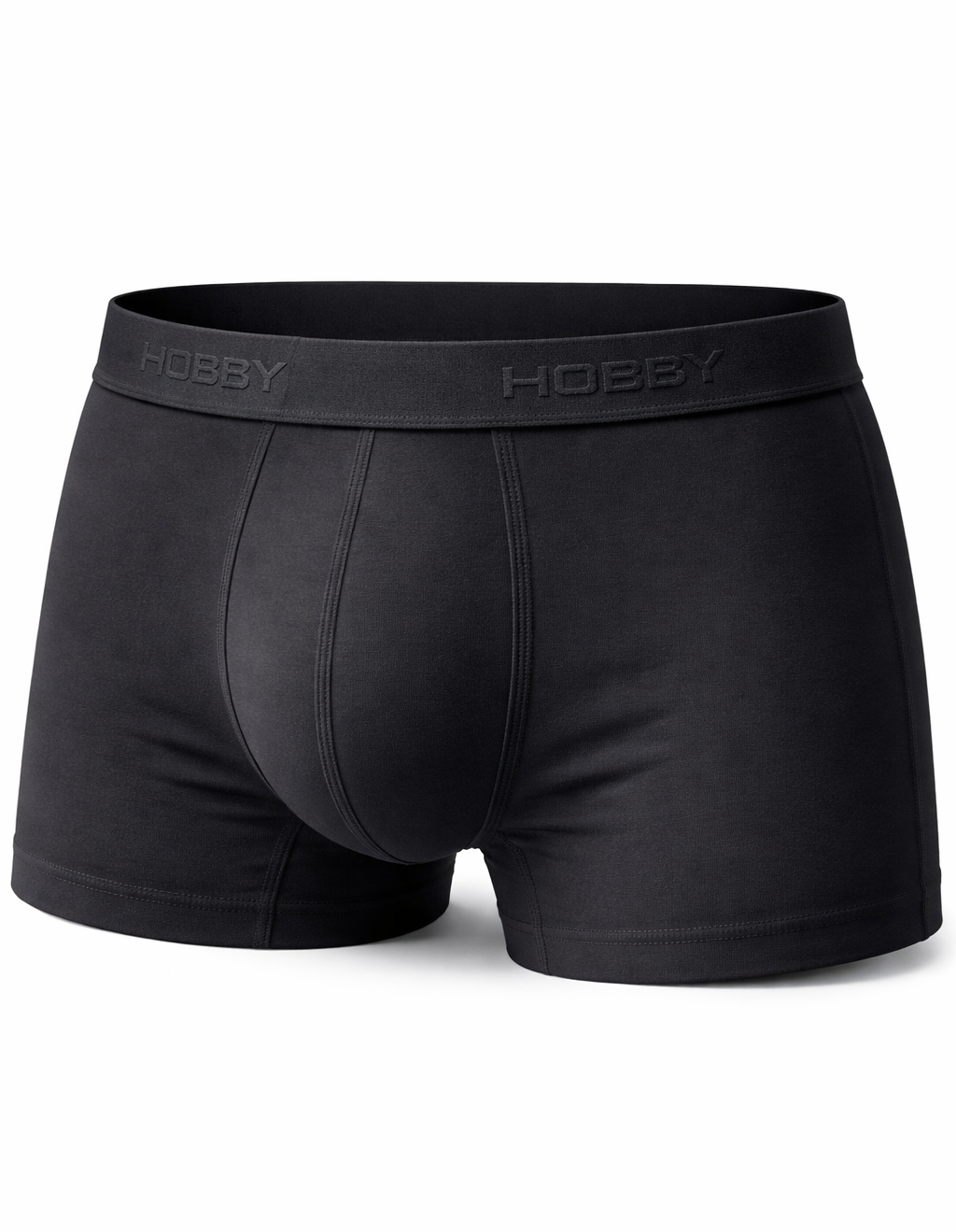 HOBBY men's black cotton boxer briefs with branded elastic waistband – HMU310